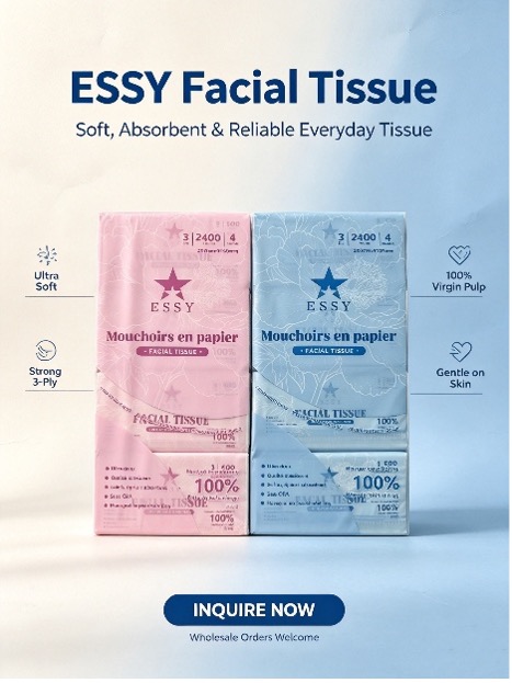 ESSY Facial Tissue bag and soft texture detail